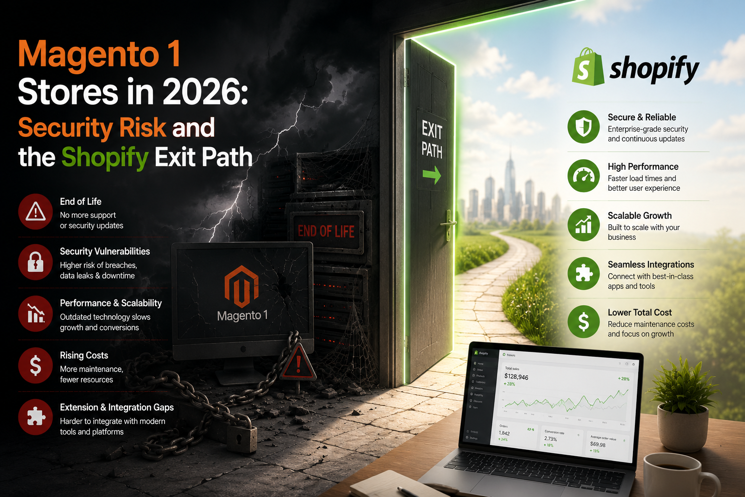 Magento 1 Stores in 2026: Security Risk and the Shopify Exit Path — Shopify growth insight from Thriftizer Solutions