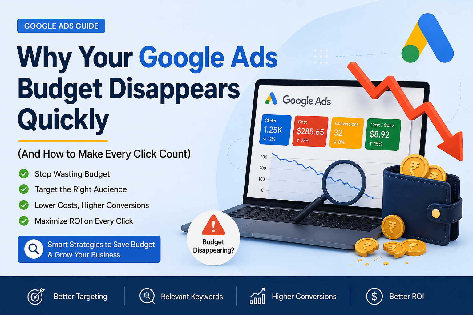 Why Your Google Ads Budget Disappears Quickly (And How to Make Every Click Count)
