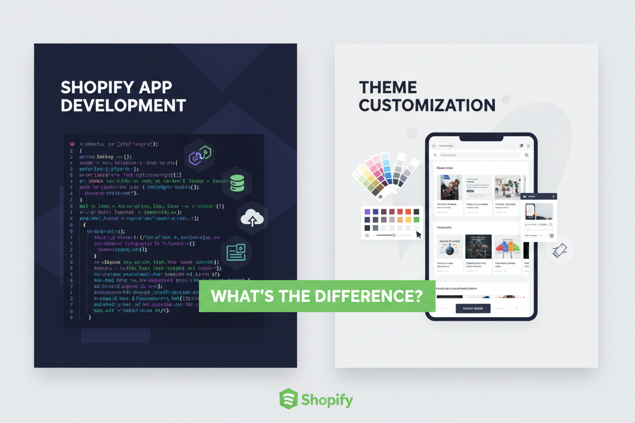 Shopify App Development vs Shopify Theme Customization: What's the Difference?